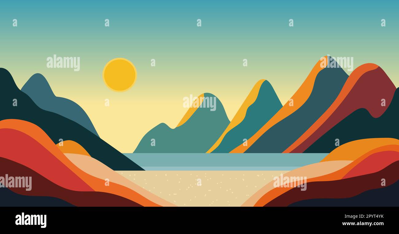 Colorful vector landscape Stock Vector Image & Art - Alamy