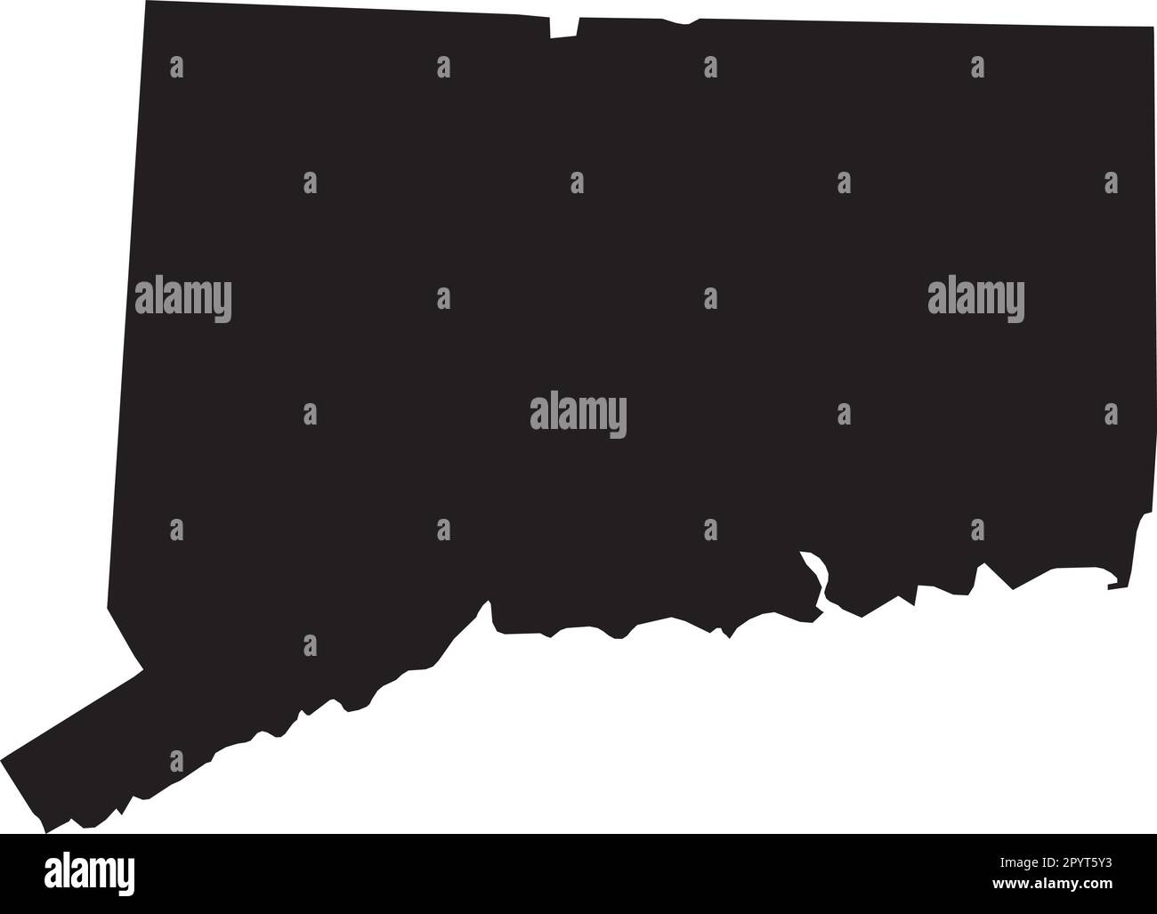 BLACK CMYK color map of CONNECTICUT, USA Stock Vector Image & Art Alamy