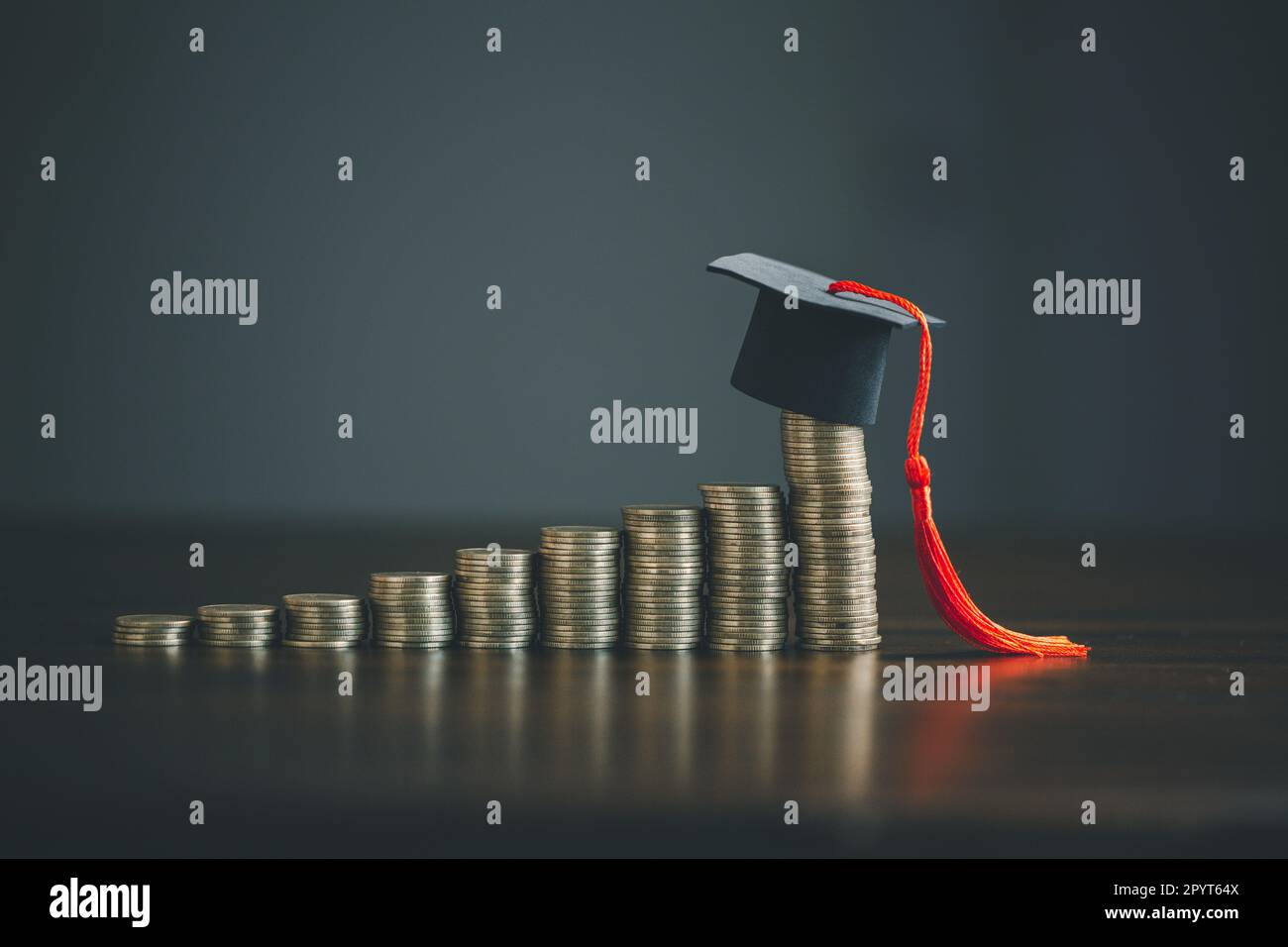 Saving money coin with banking investment, finance education concept