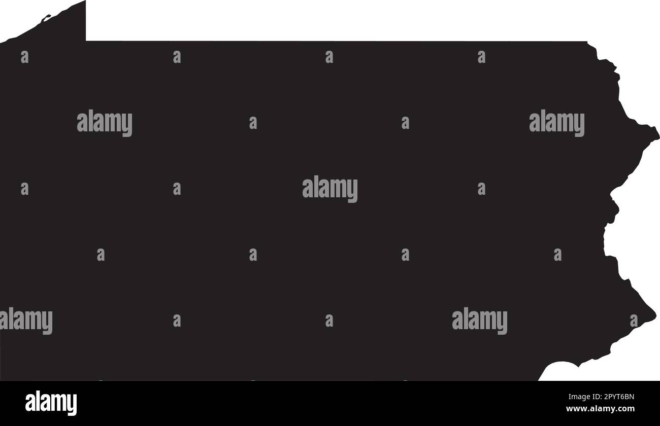 BLACK CMYK color map of PENNSYLVANIA, USA Stock Vector Image & Art Alamy