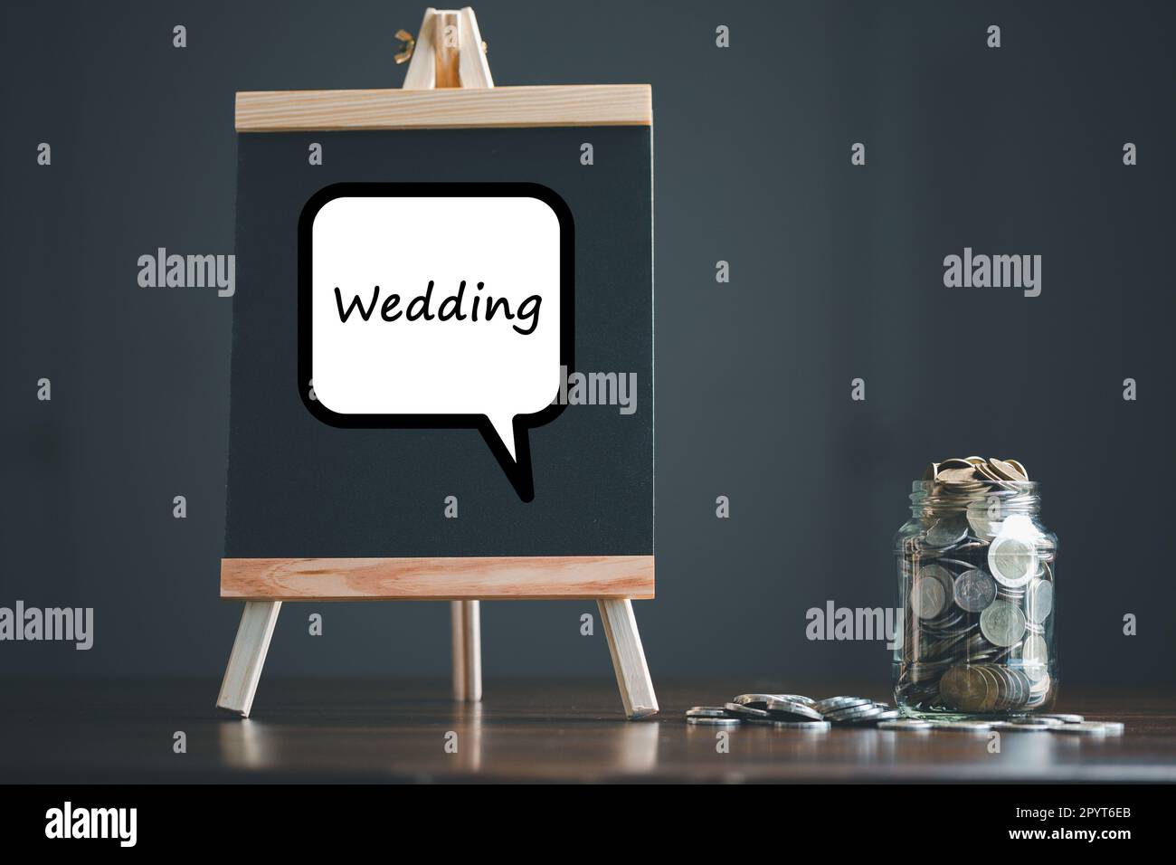 Save money for wedding and planning wedding concept. Sustainable
