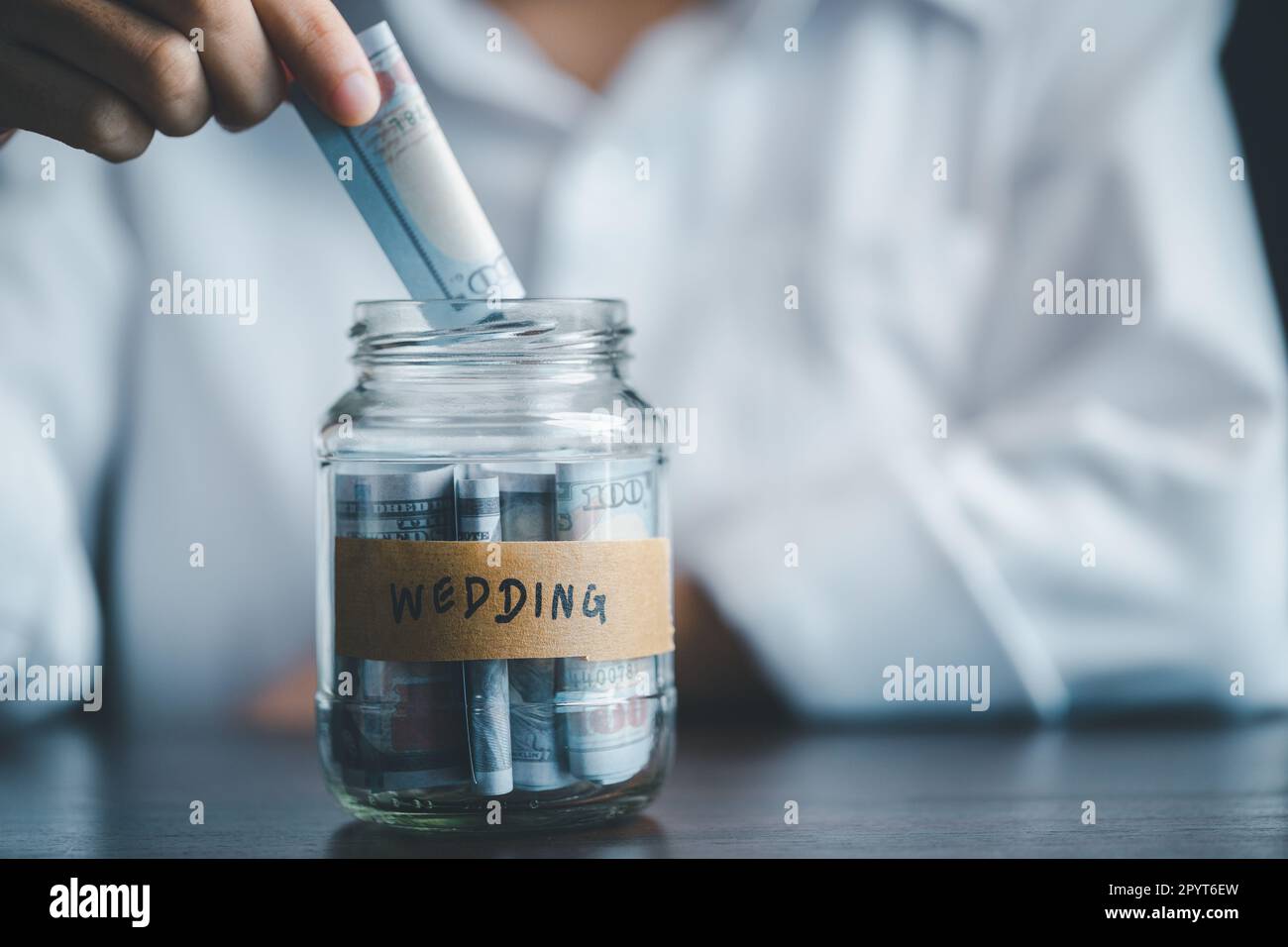 Save money for wedding and planning wedding concept. Sustainable