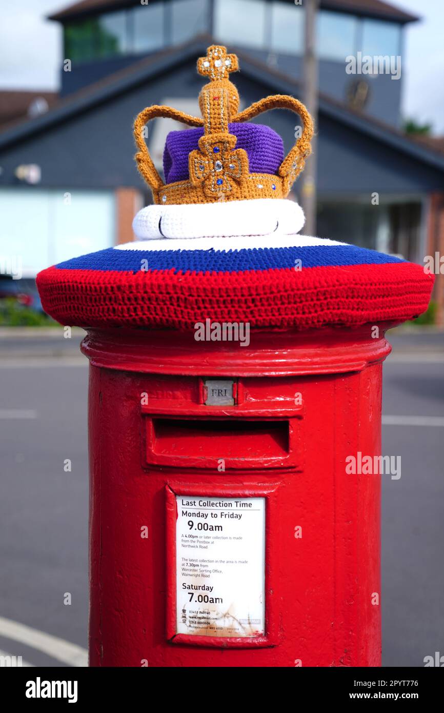 A post box decorated in Worcester ahead of the coronation of King ...