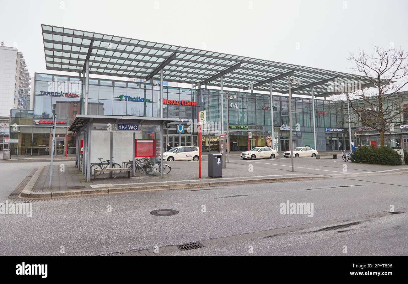 Norderstedt, Germany. 12th Feb, 2023. View of the Herold Center on