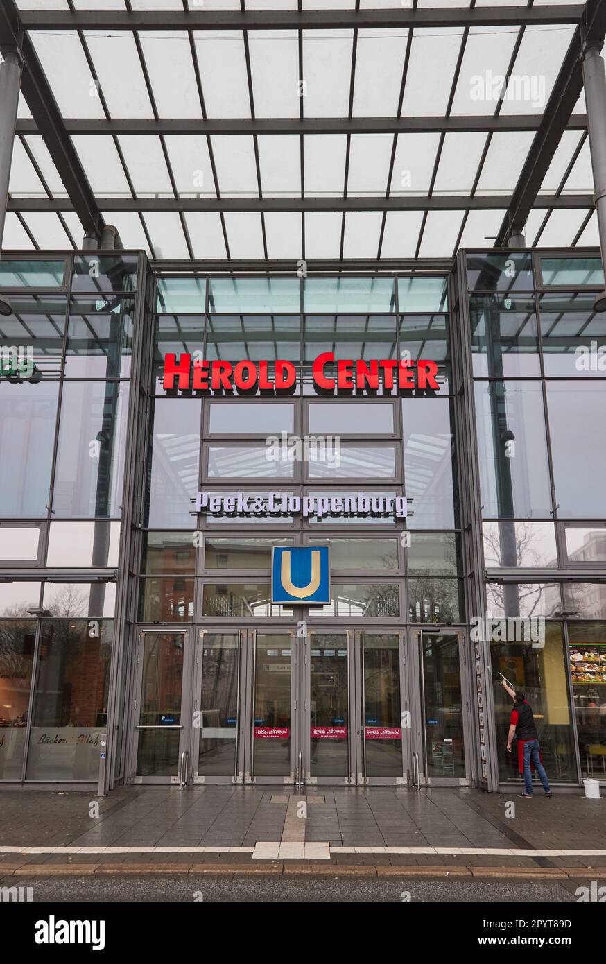 Norderstedt, Germany. 12th Feb, 2023. Above an entrance to the Herold