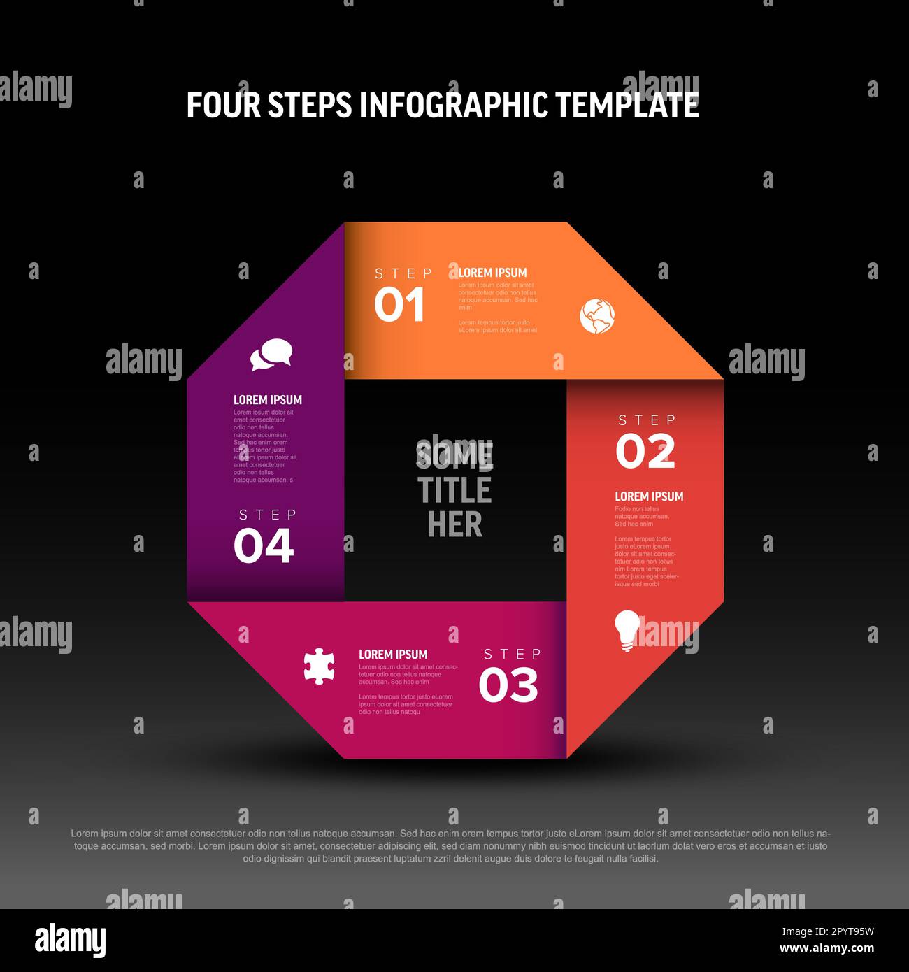 Infographic Layout with Four Blocks Stock Template
