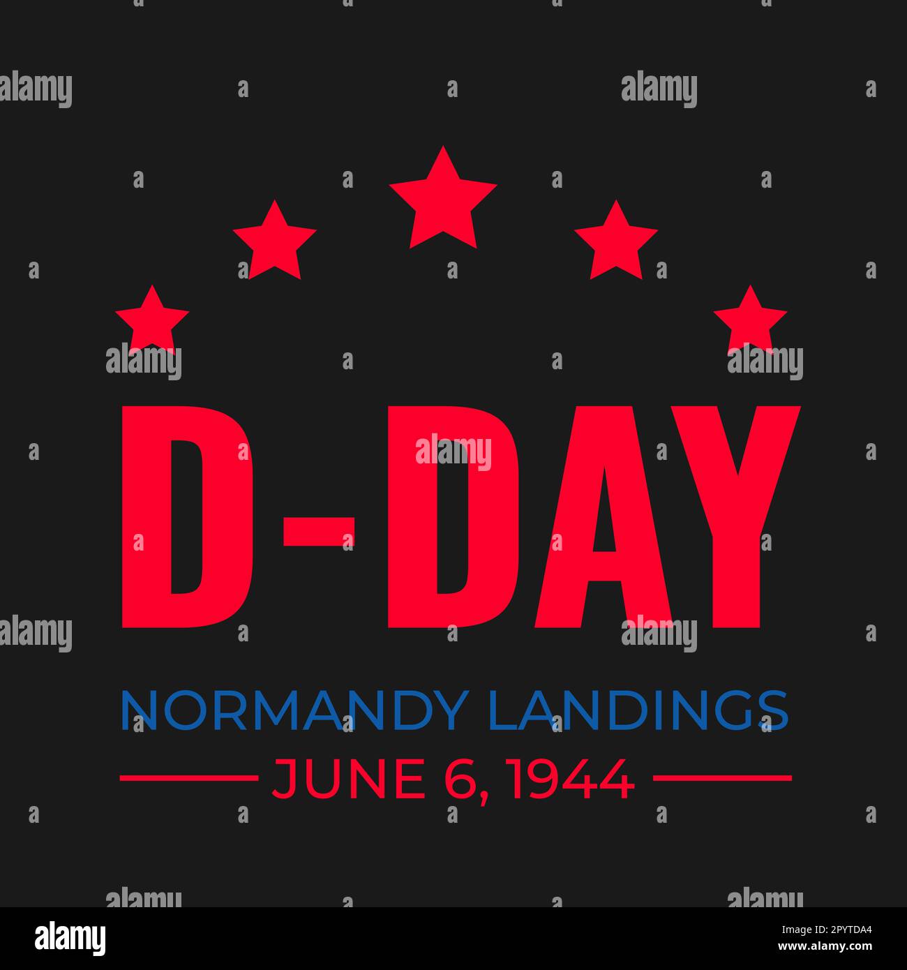 D-Day typography poster. Vector template for banner, flyer, postcard, etc. Stock Vector