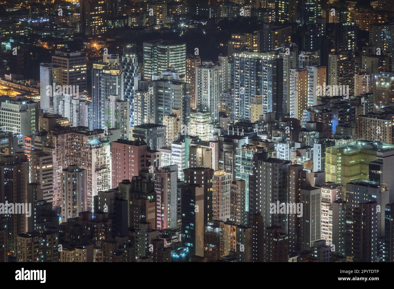 Skyline of buildings in the central district of hong Kong Stock Photo