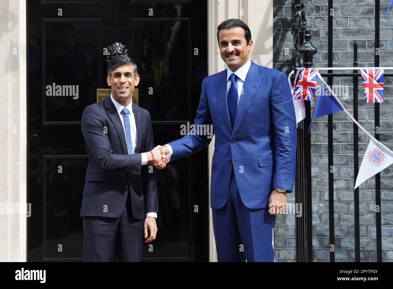 Prime Minister Rishi Sunak Greets The Emir Of Qatar Sheikh Tamim Ibn prime-minister-rishi-sunak-greets-the-emir-of-qatar-sheikh-tamim-ibn