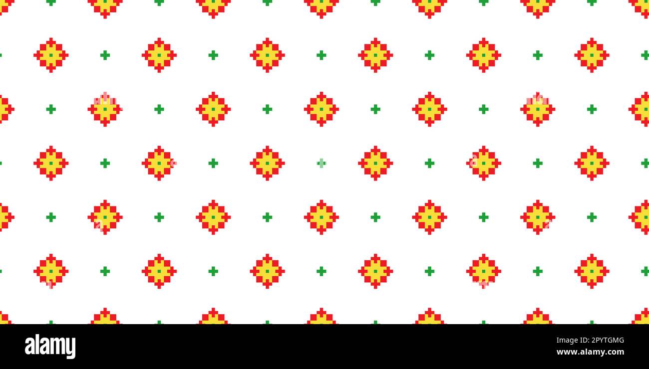Pixel art simple vector geometric pattern, print, ornament for textile or  fabric. Colorful seamless pattern for cloth fashion Stock Vector Image & Art  - Alamy