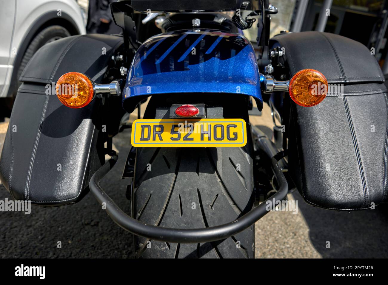Harley Davidson motorbike with appropriate "Hog" personalised number