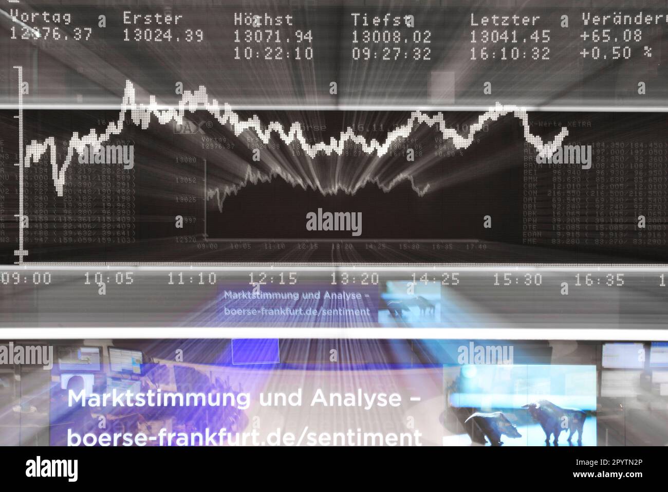 16.11.2017, GER, Frankfurt, the DAX curve on the trading floor of the Frankfurt Stock Exchange Stock Photo