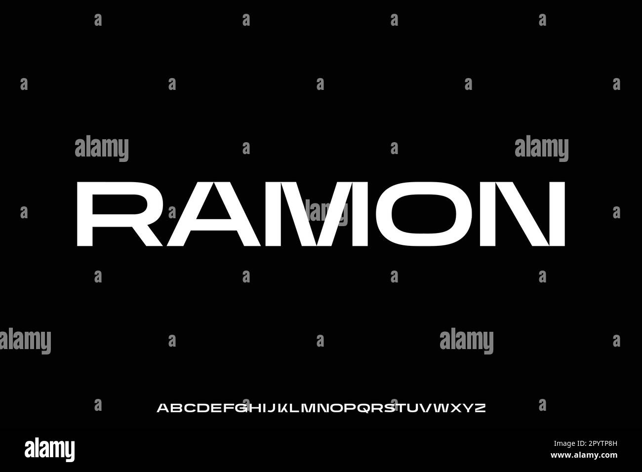 Unique wide sans serif display font vector Stock Vector