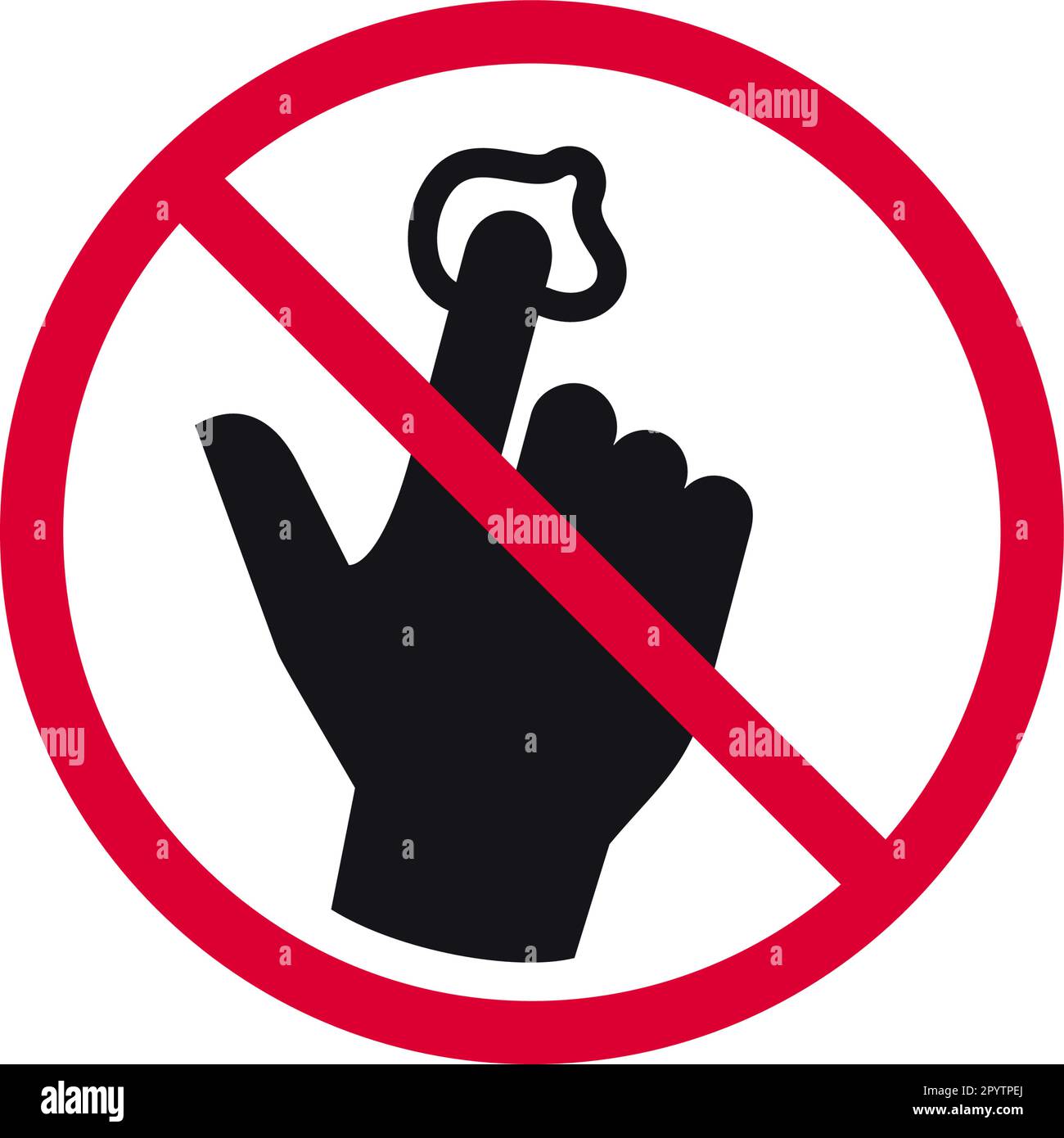 No chewing gum prohibited sign, forbidden modern round sticker, vector