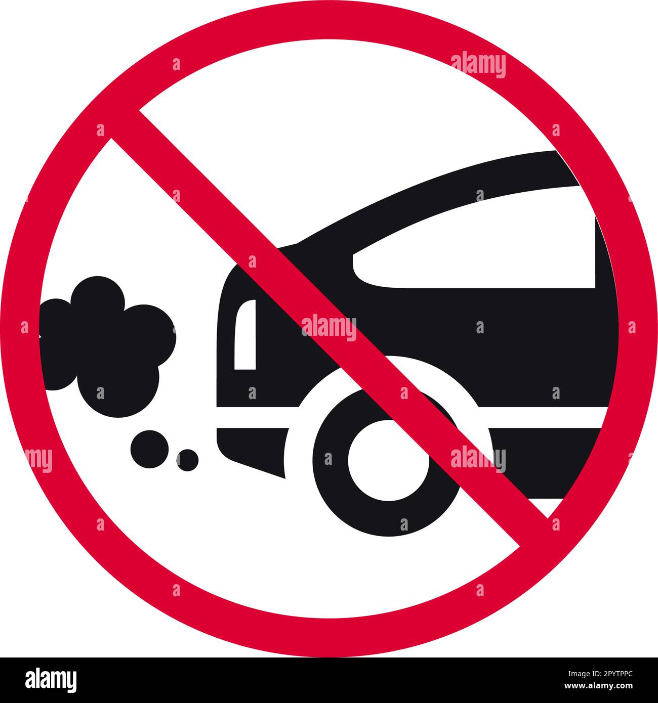 No exhaust prohibited sign, no emitting exhaust fumes forbidden modern