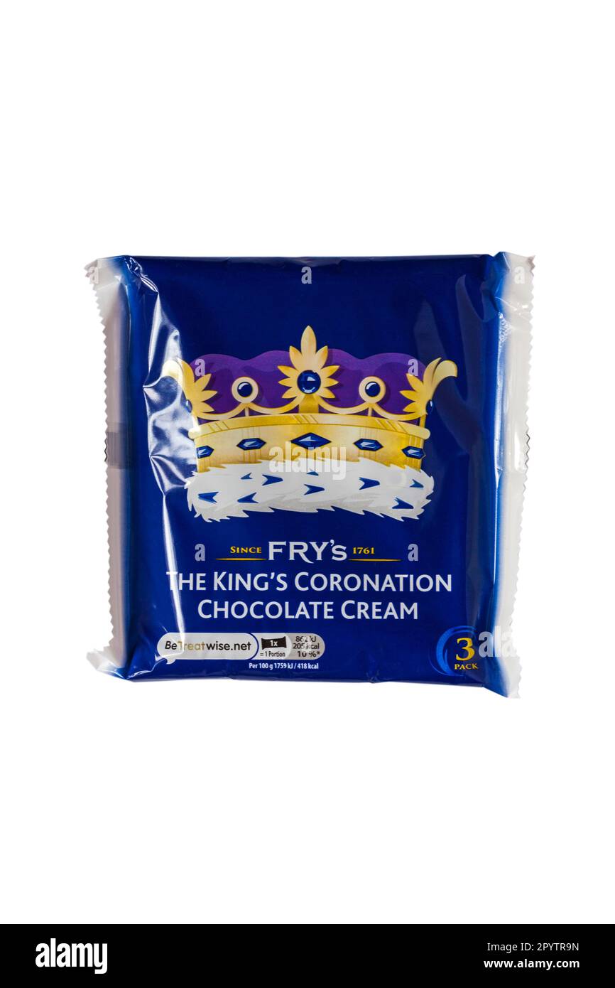 The King's Coronation Chocolate Cream by Frys isolated on white background - chocolate with a fondant centre Stock Photo