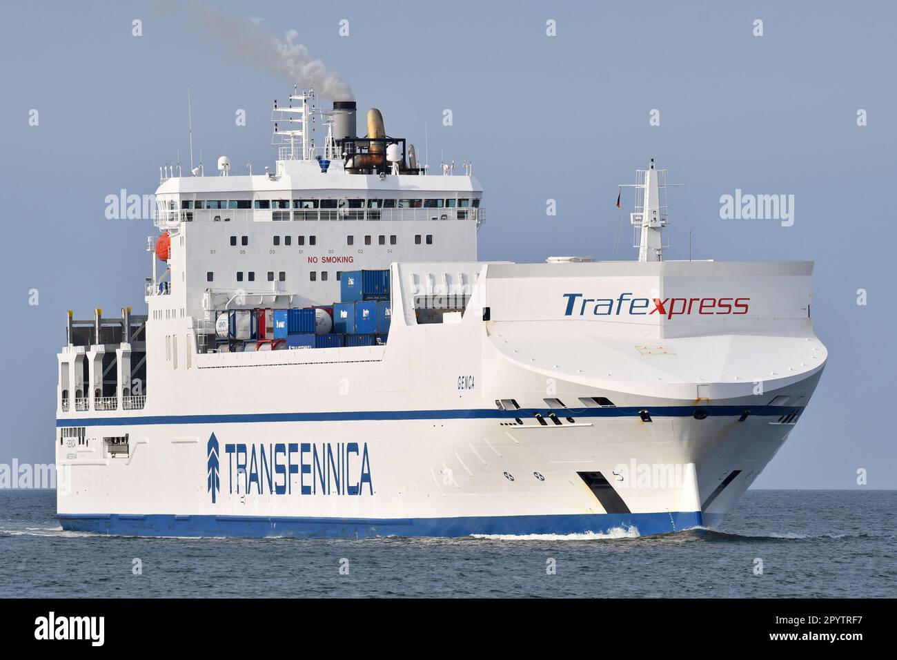 Transfennica's GENCA navigating the Kiel Fjord Stock Photo