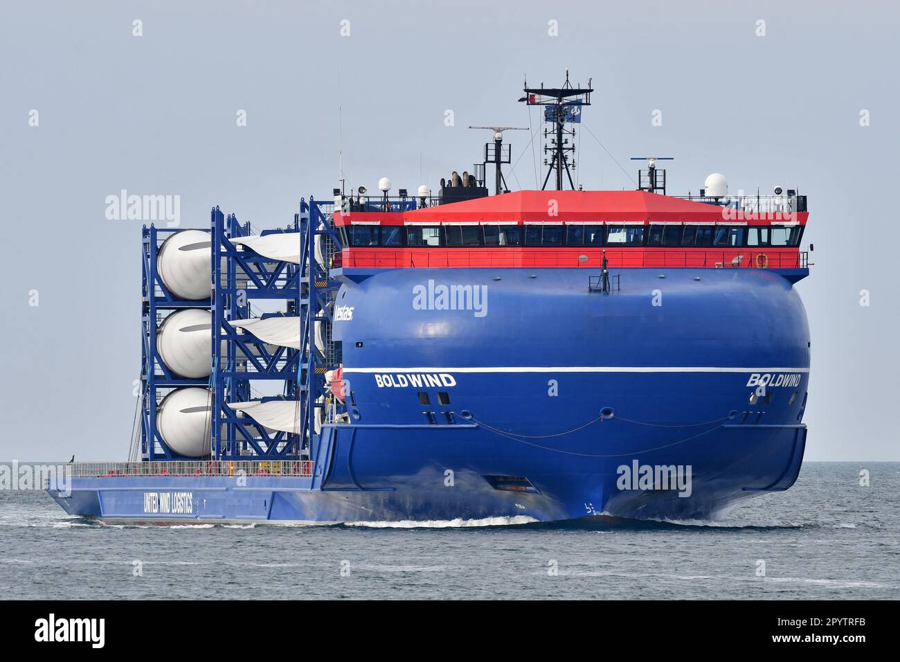 Heavy Load Carrier BOLDWIND at the Kiel Fjord Stock Photo