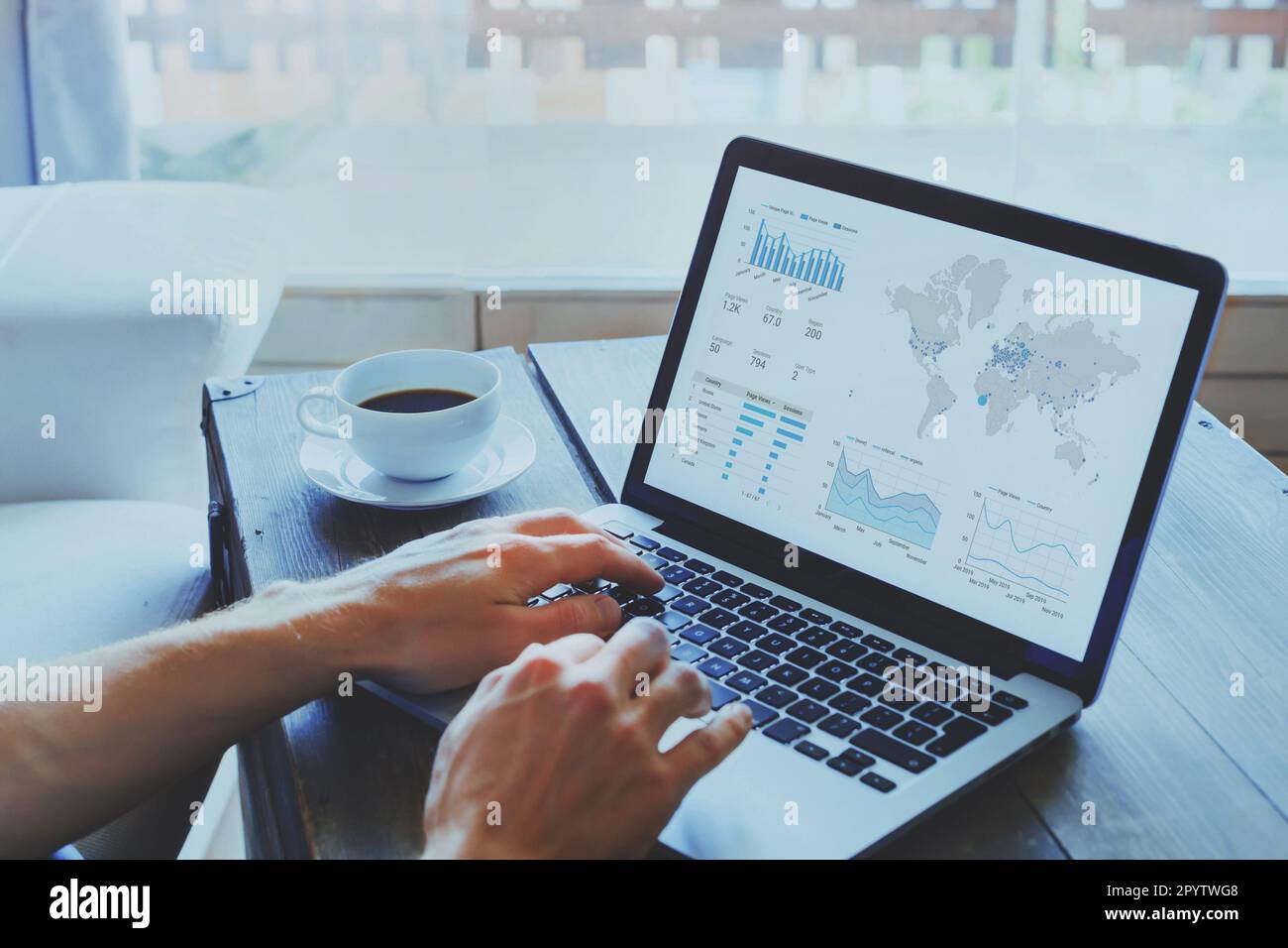 finance dashboard with financial charts and data graphs, business