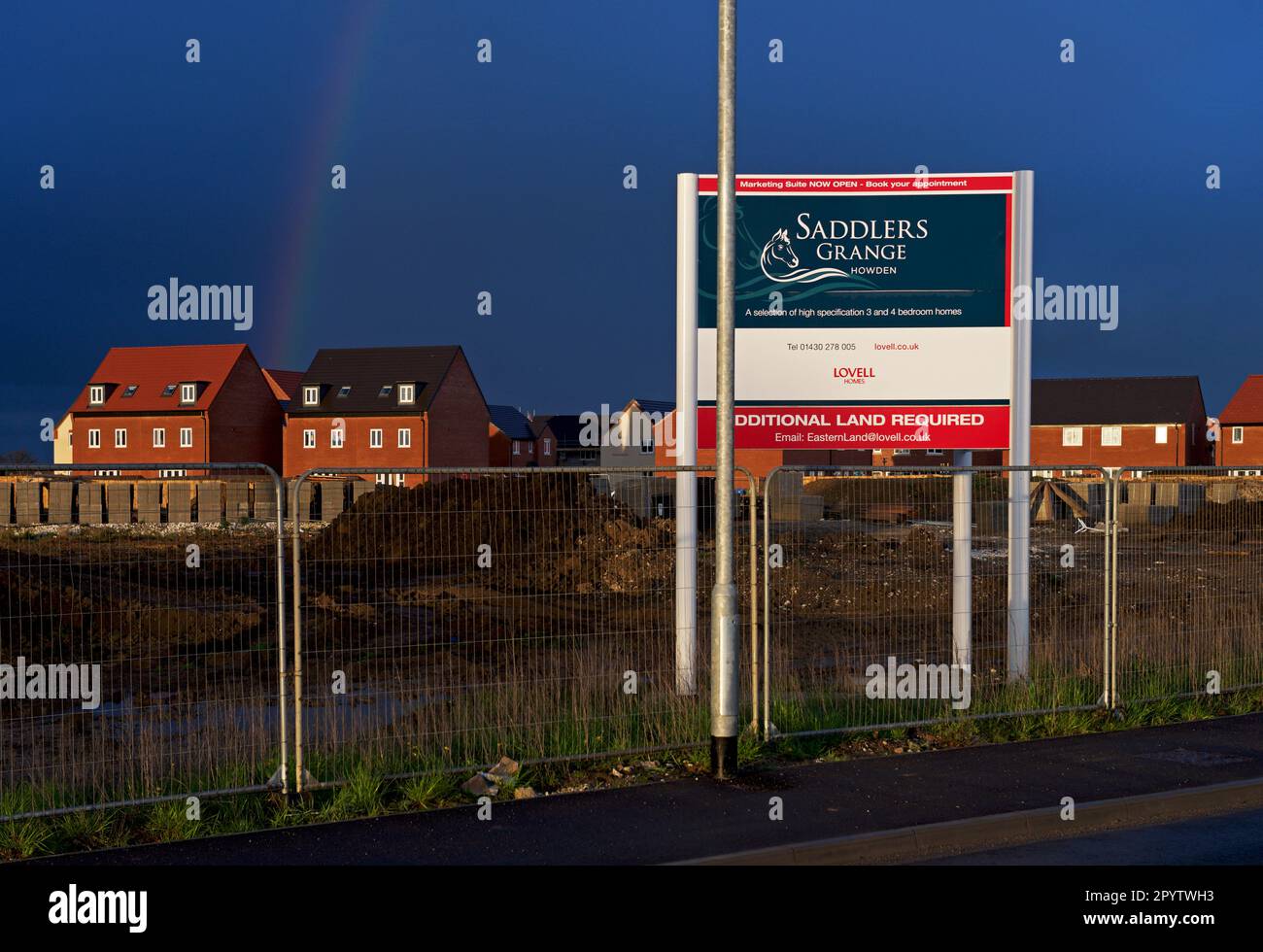 New housing estate, Saddlers Grange, being built by Lovell Homes in Howden, East Yorkshire, England UK Stock Photo
