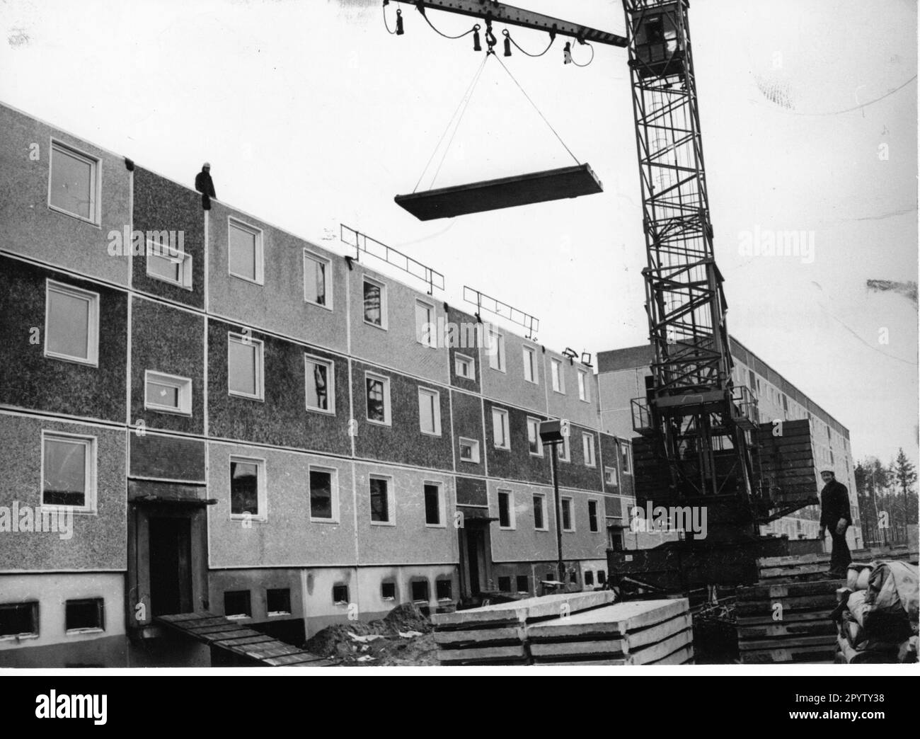 Construction work/building site of the Waldstadt II development area in
