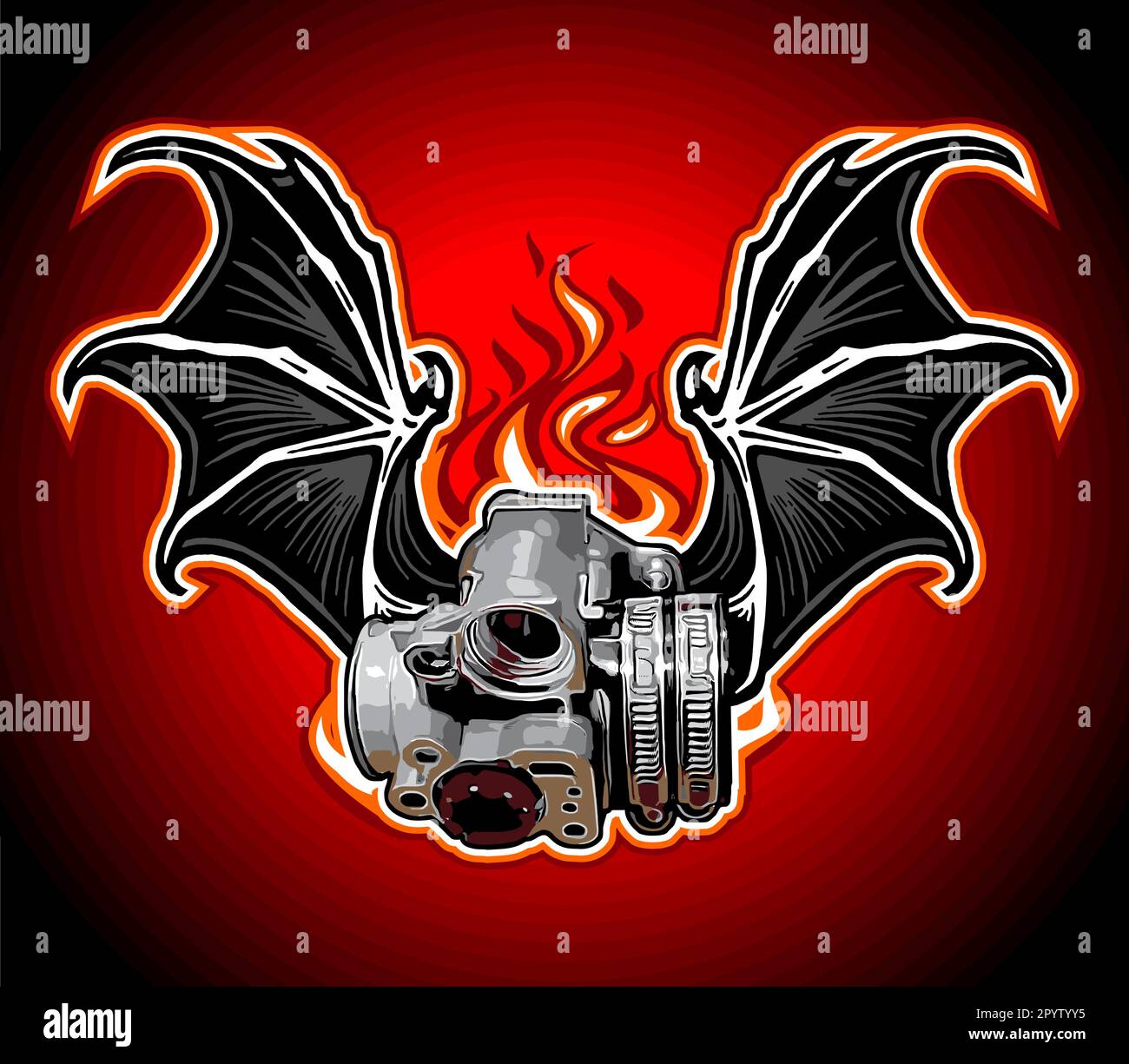 throttle body and bat wings Stock Vector