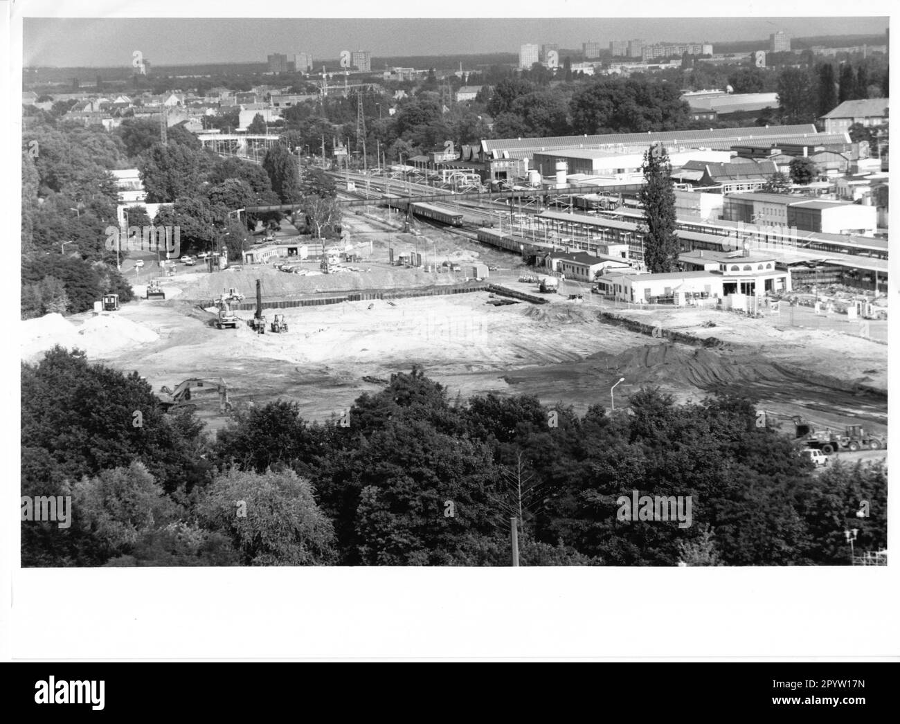 Major construction site Potsdam Center directly at the Potsdam city train station. The new train