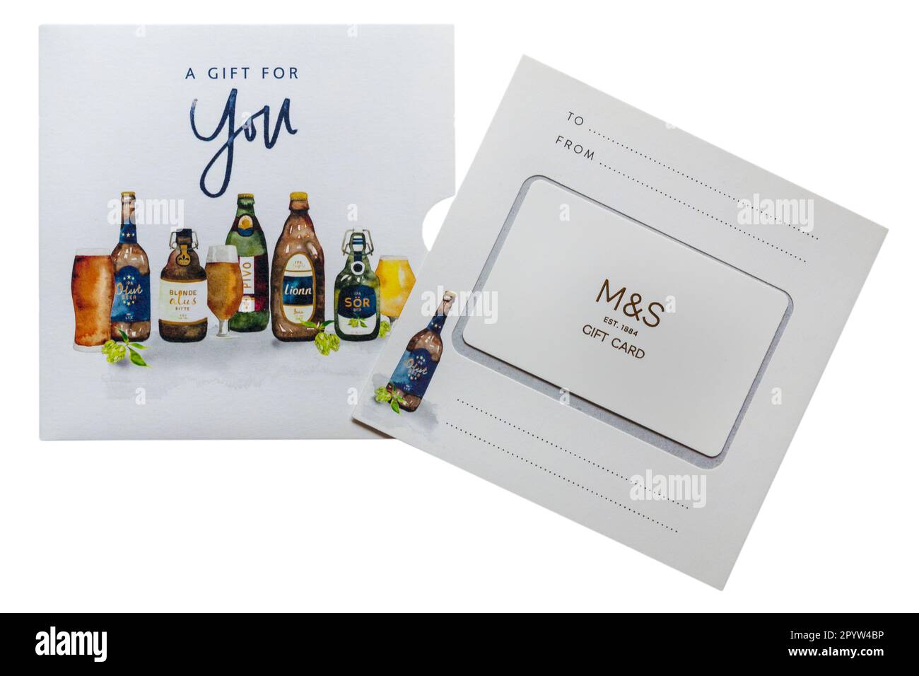 M&S Gift Card giftcard isolated on white background Stock Photo - Alamy