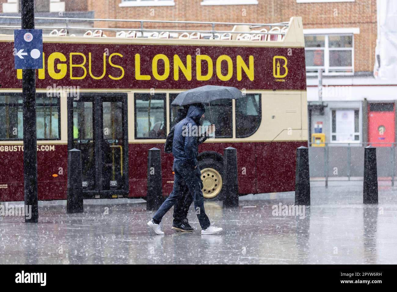 Heavy Rain showers hit London ahead of the Kings Coronation Weekend