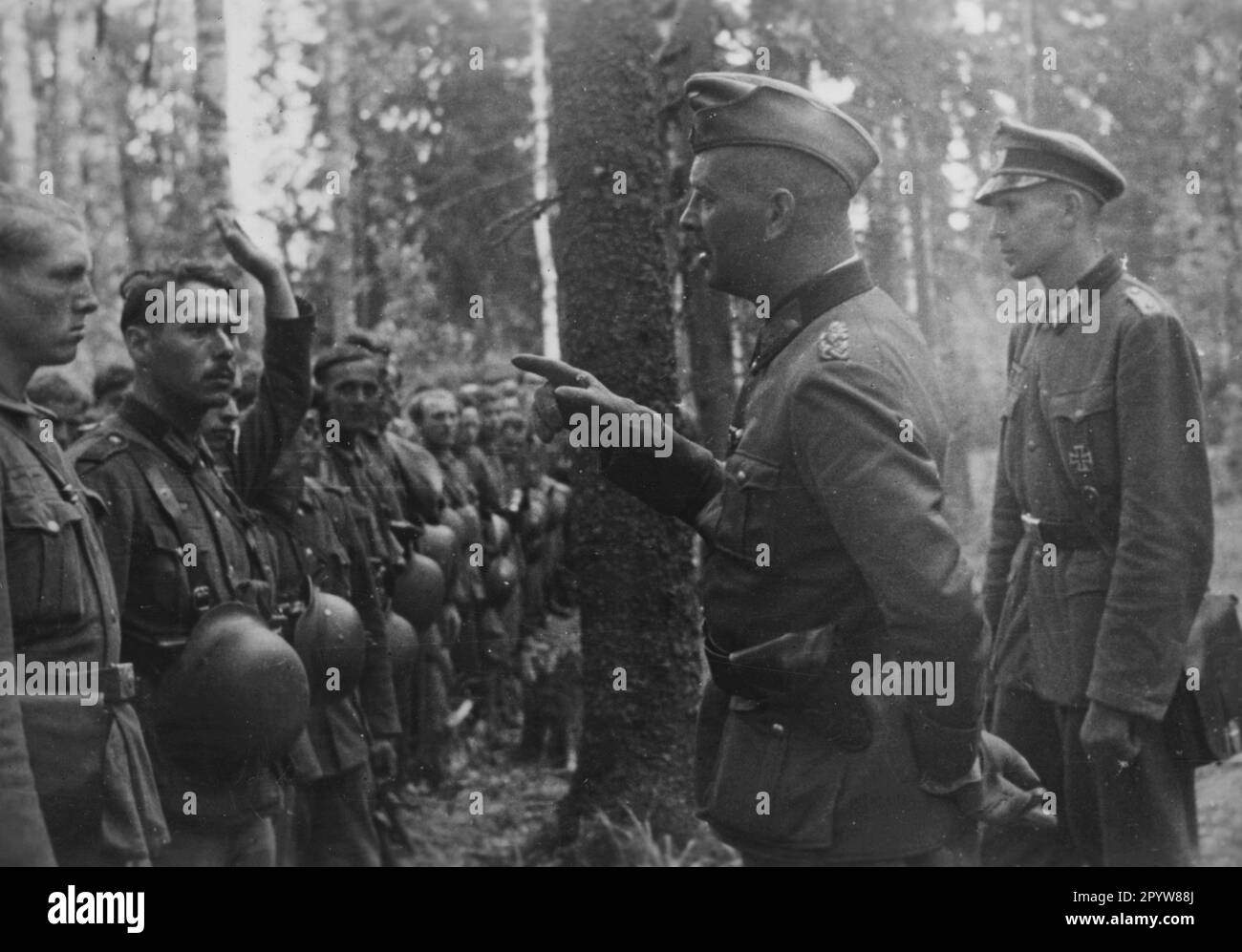 The commander of an infantry division during a visit to the front in