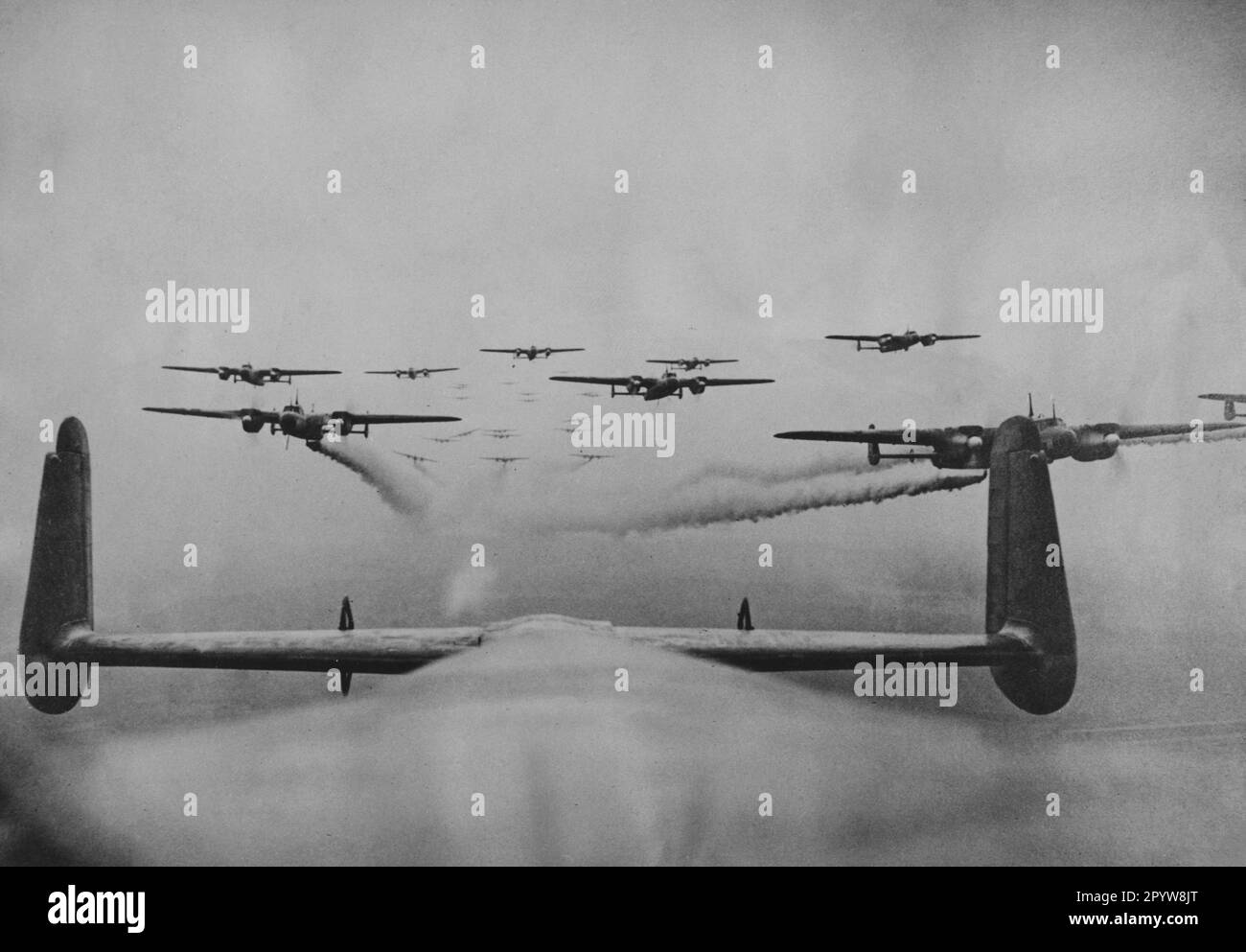 Dornier Do 17 on an operational flight. The first aircraft lay down an
