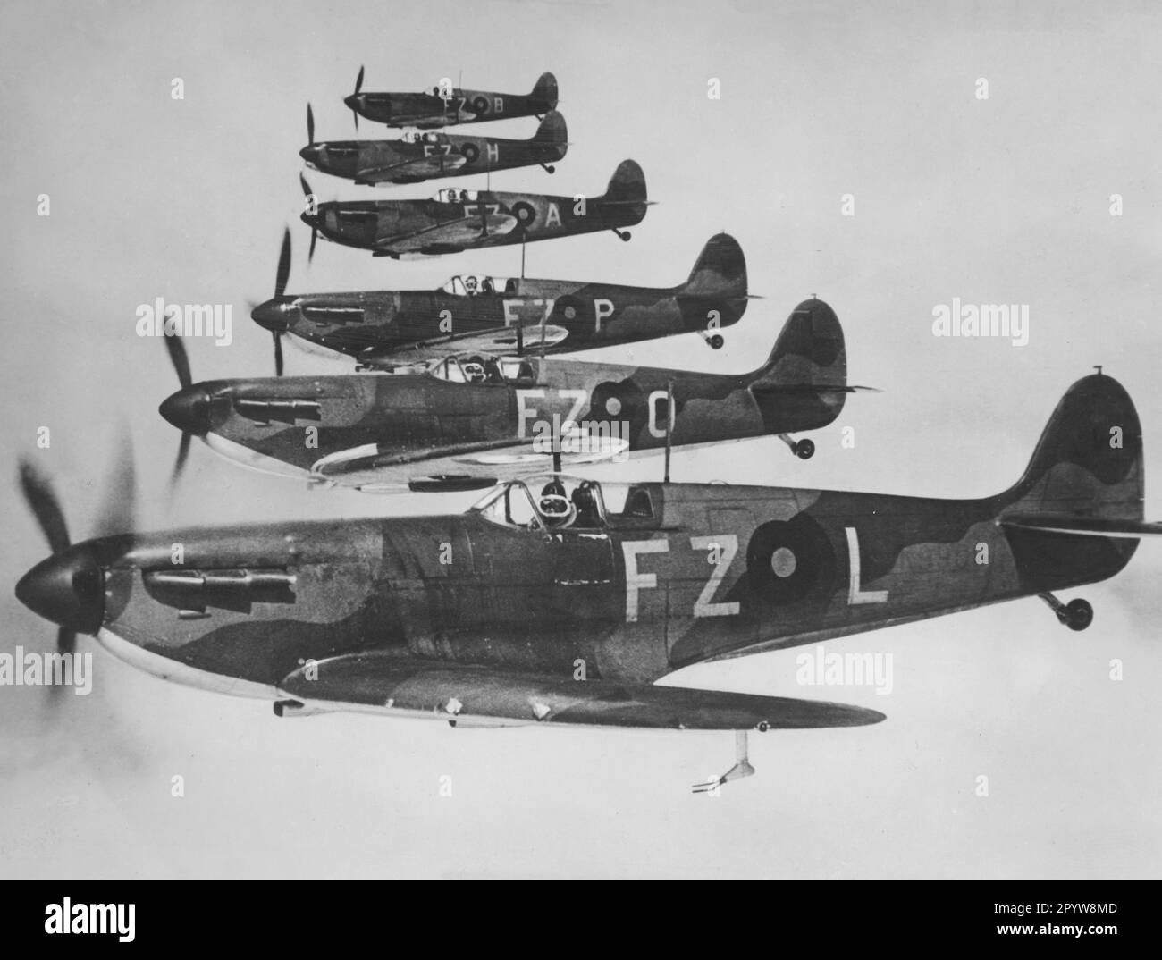 British fighter aircraft of the Supermarine Spitfire type. [automated translation] Stock Photo