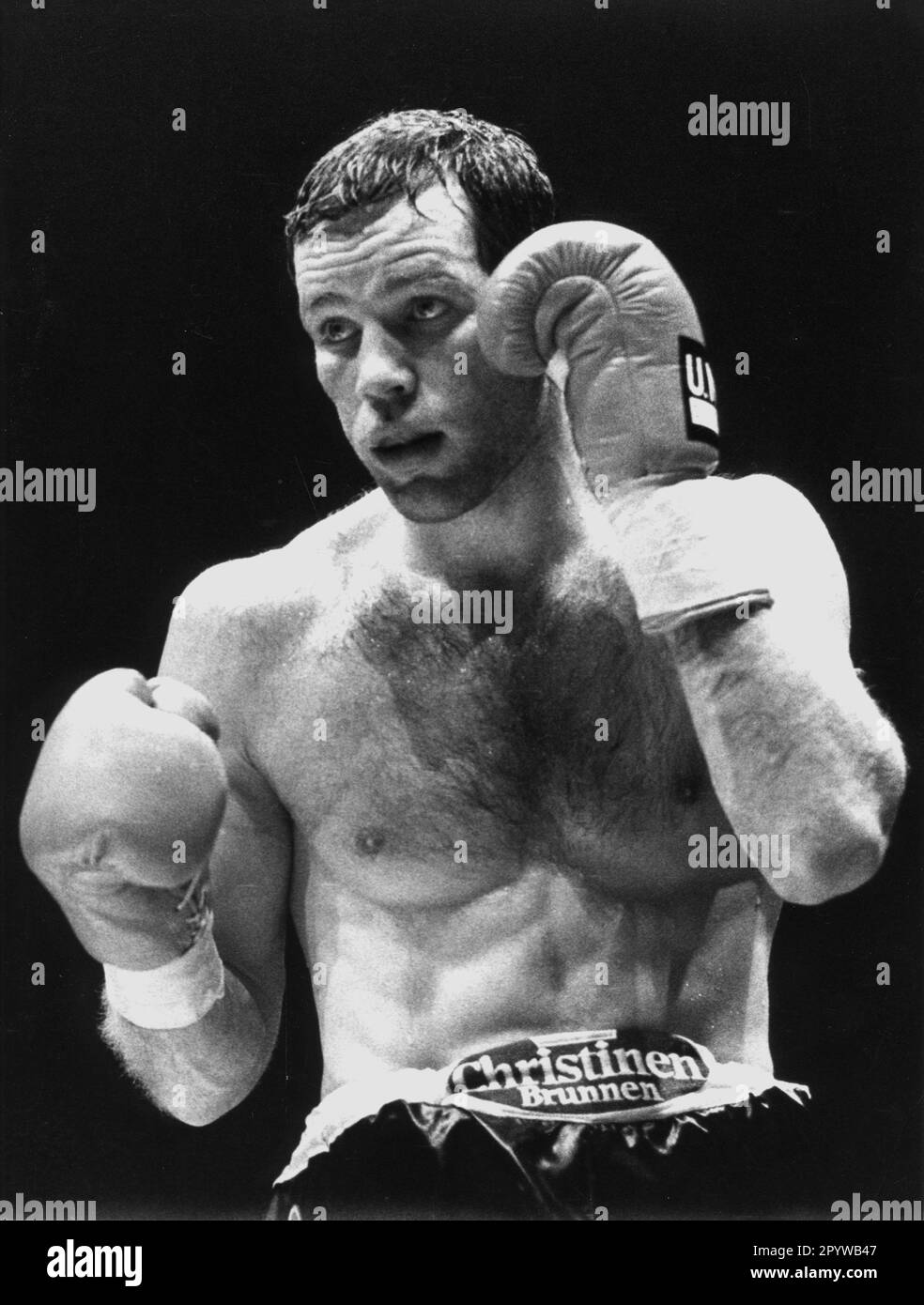 Boxing: Henry Maske in action in a fight against Graziano Rocchigiani on October 14, 1995 in Munich. [automated translation] Stock Photo