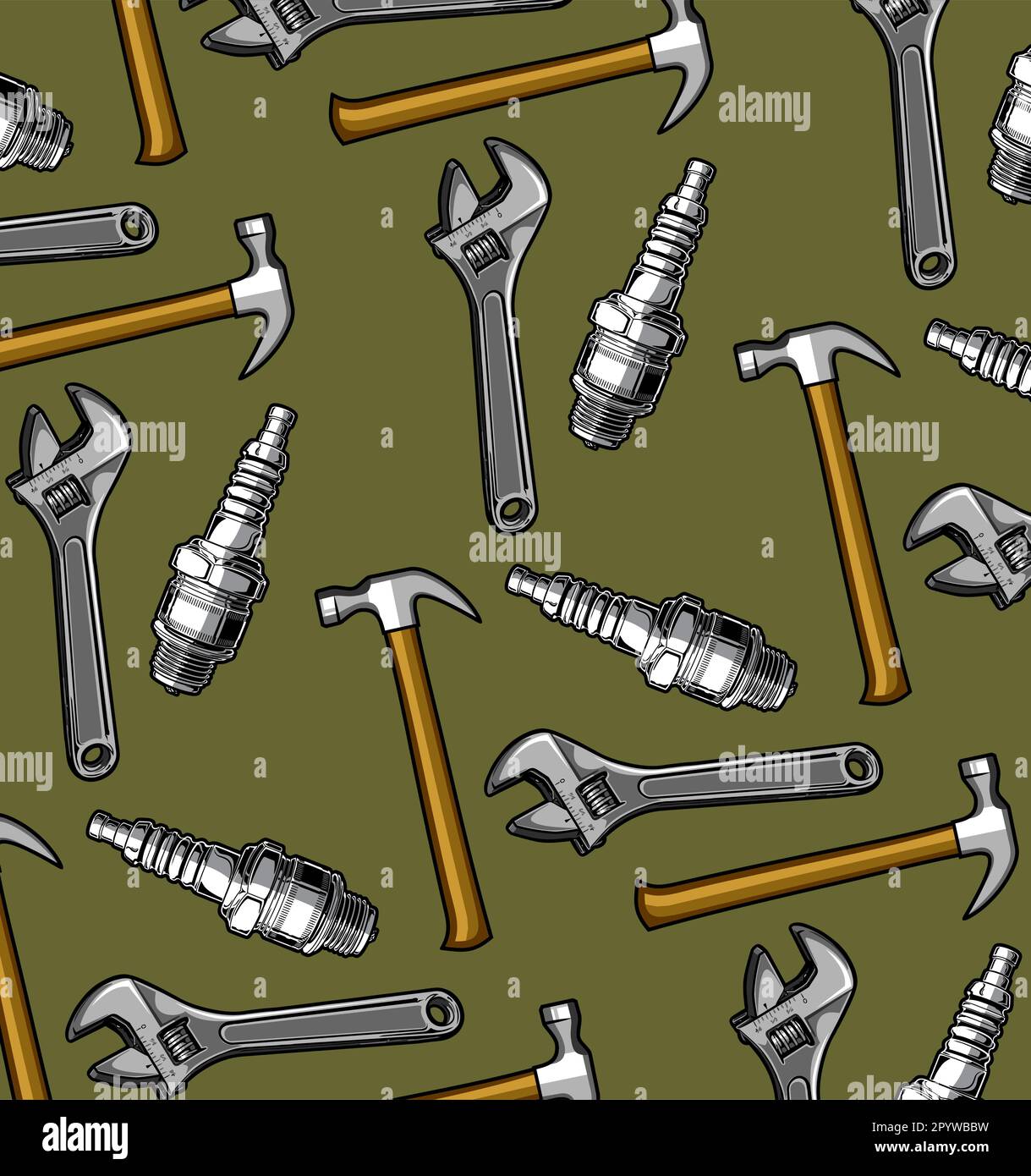 wrench pattern vector template Stock Vector