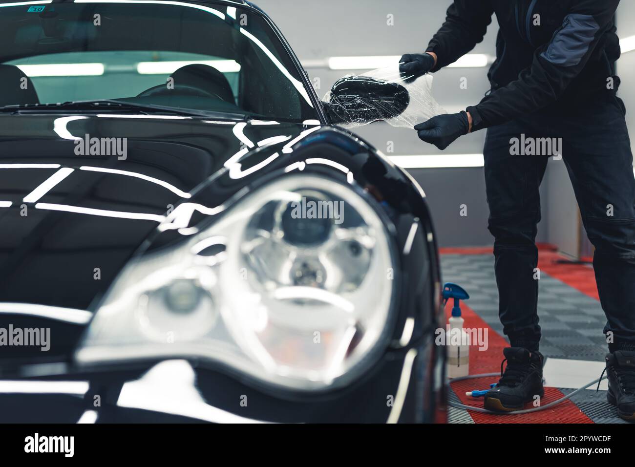 Professional car detailing center making cars shiny and well