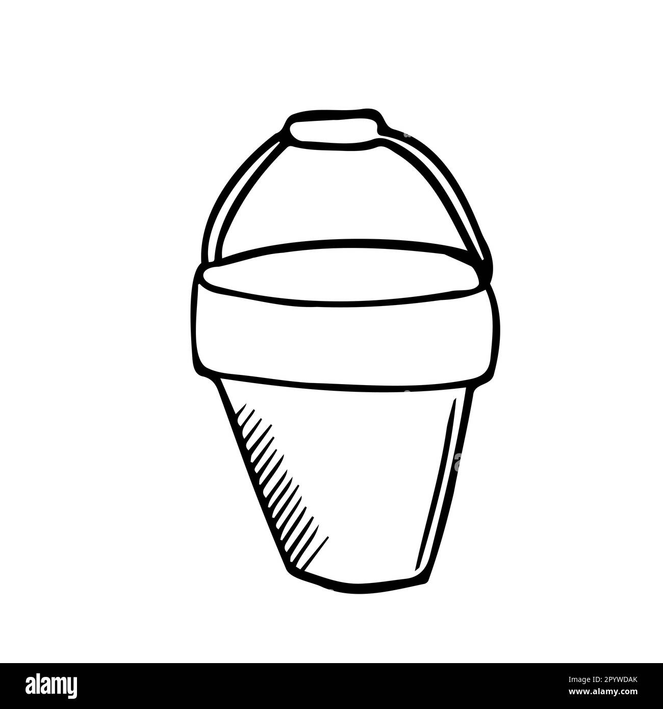 Doodle Bucket Icon. Vector Bucket Sketch. Isolated Stock Vector Image 