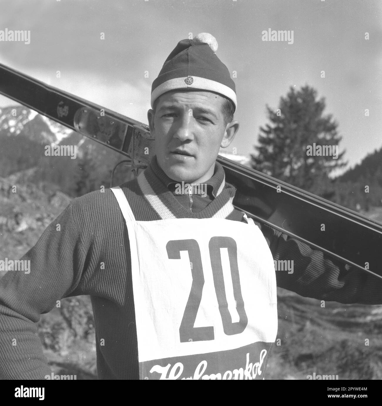 Ski jumping Four Hills Tournament 1961/62 in Oberstdorf on 28.12.1961. Yuriy Samsonov USSR