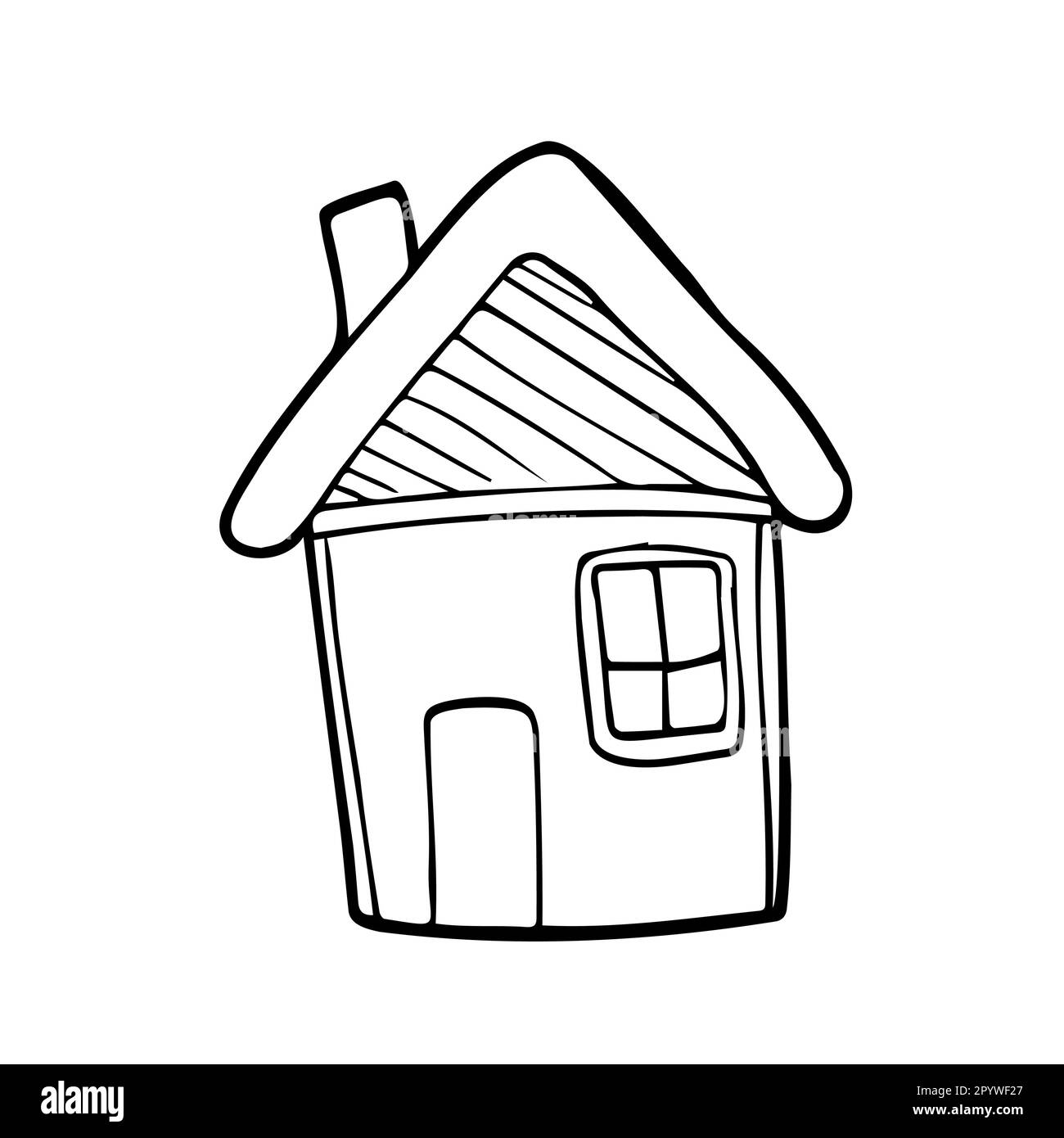 Doodle House sketch. Vector Icon of home. Isolated Stock Vector Image