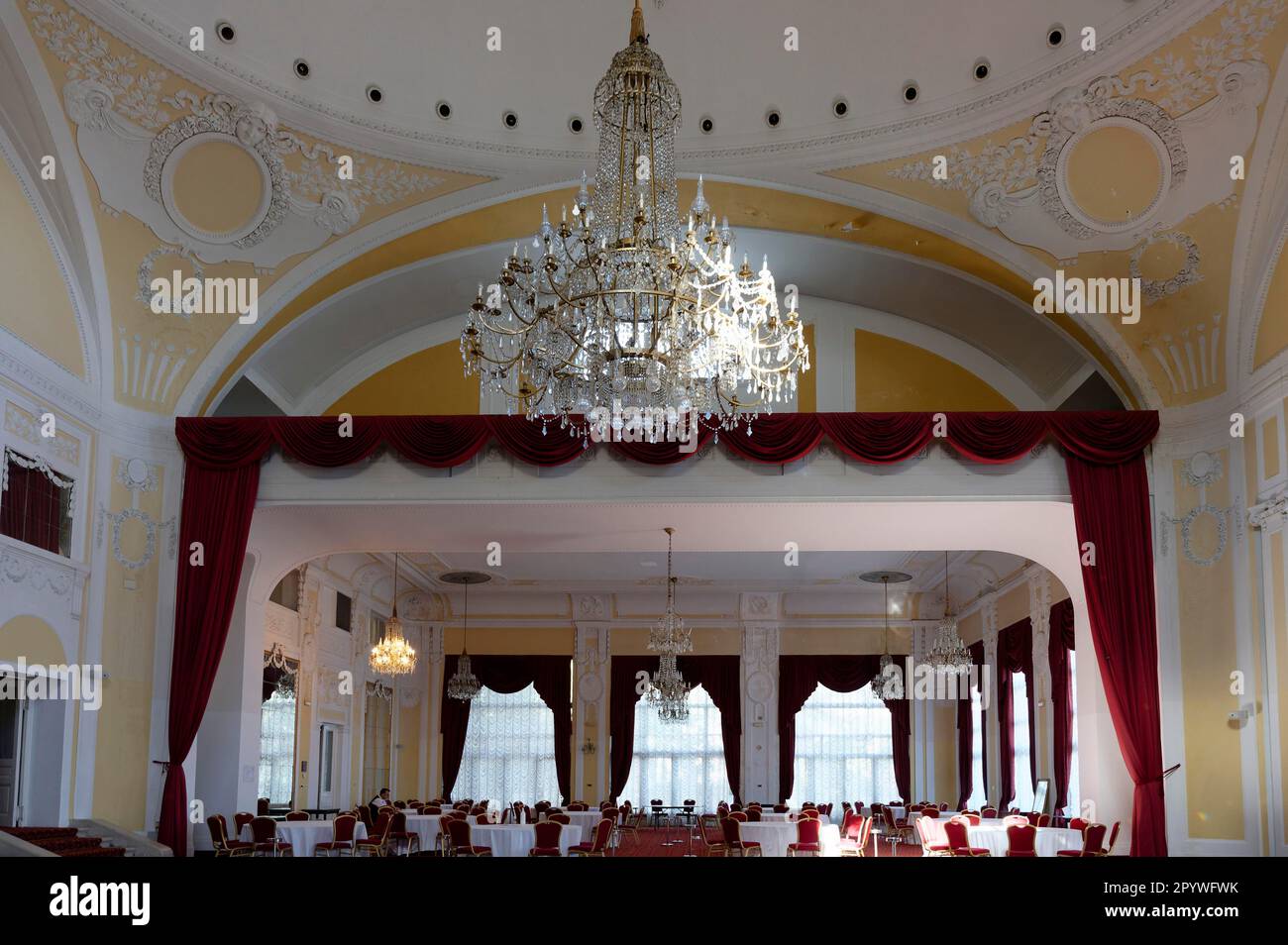 Ballroom, Hotel Kvarner, Opatija, Primorsko-Goranska, Croatia Stock Photo