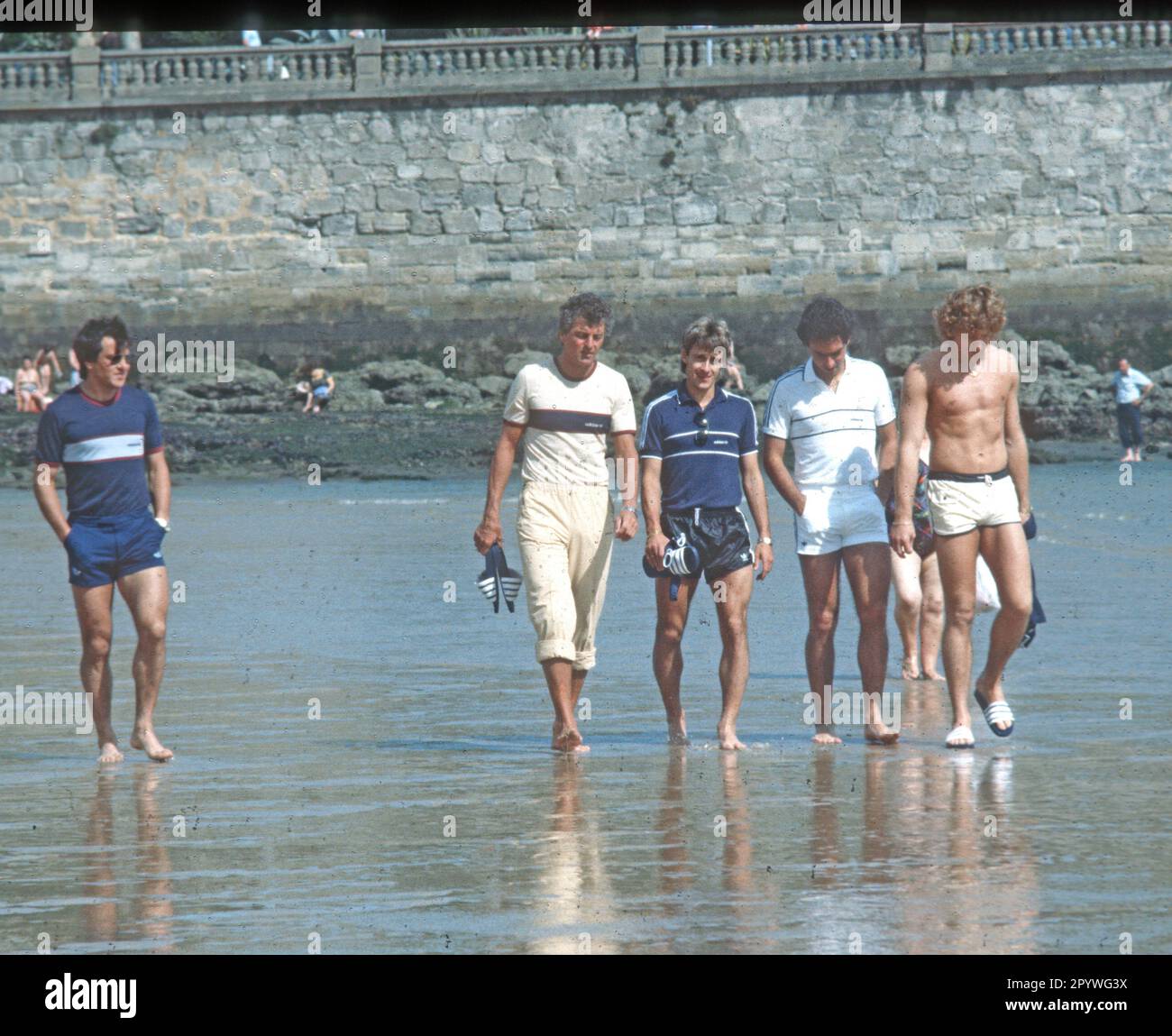 Soccer World Cup 1982 Marginal image walk through the water on the