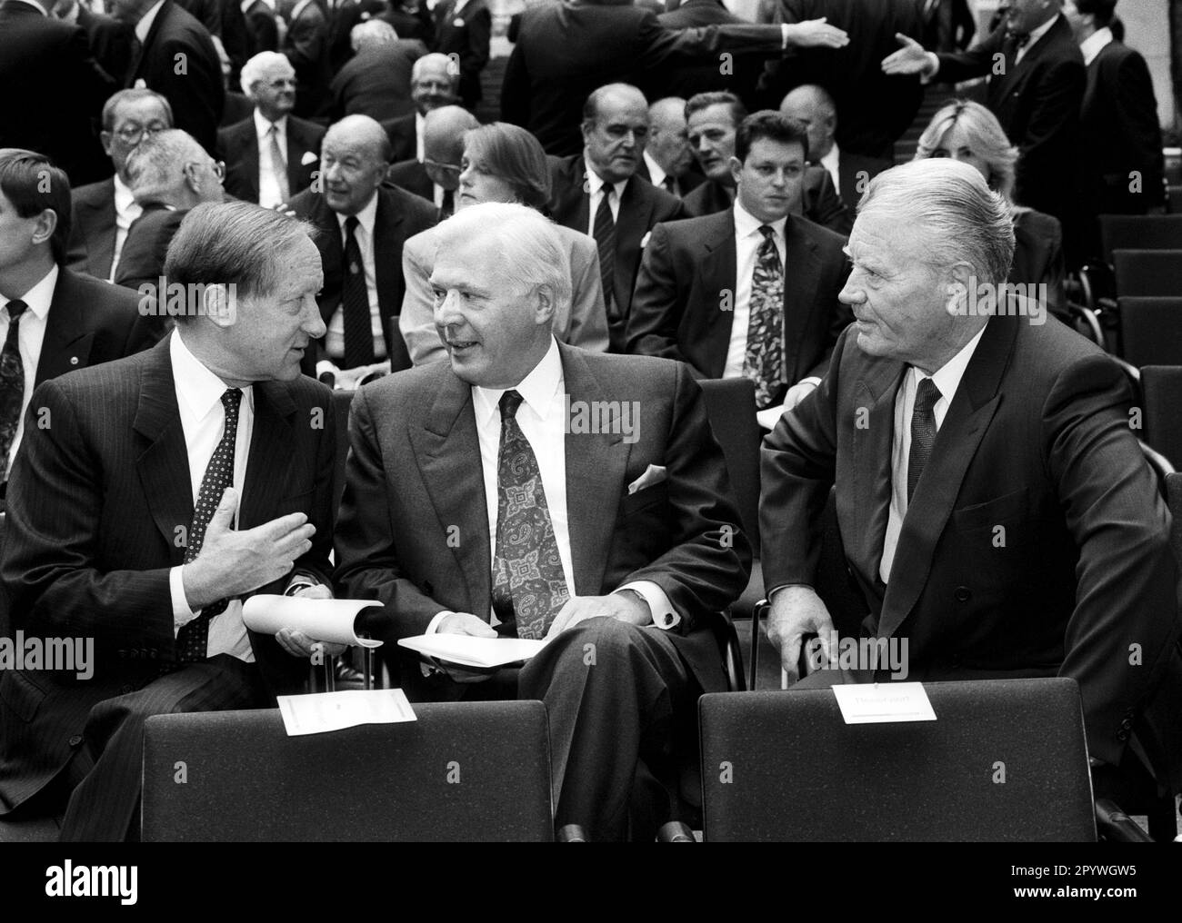 Eberhard von KUENHEIM ( BMW AG ) , Friedhelm GIESKE ( RWE AG ) and Walter SEIPP ( Commerzbank AG ) , May 1993 [automated translation] Stock Photo