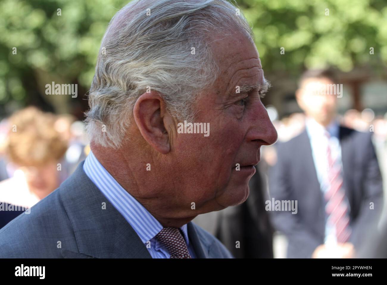 Salisbury, Wiltshire, UK. 18th June 2018.  King Charles III (formerly Prince Charles) and The Queen Consort (formerly Duchess of Cornwall) visiting Salisbury in June 2018 shortly after the Russian Spy Novichok incident. Stock Photo