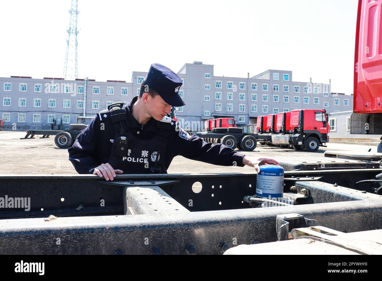 ALTAY, CHINA - MAY 5, 2023 - A police officer inquired with the ...