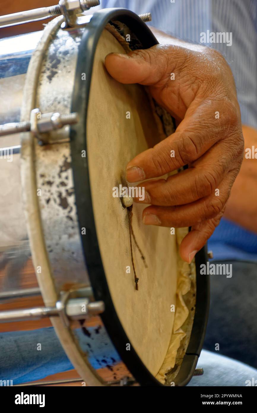 Typically Brazilian percussion instrument called Cuica and used mainly