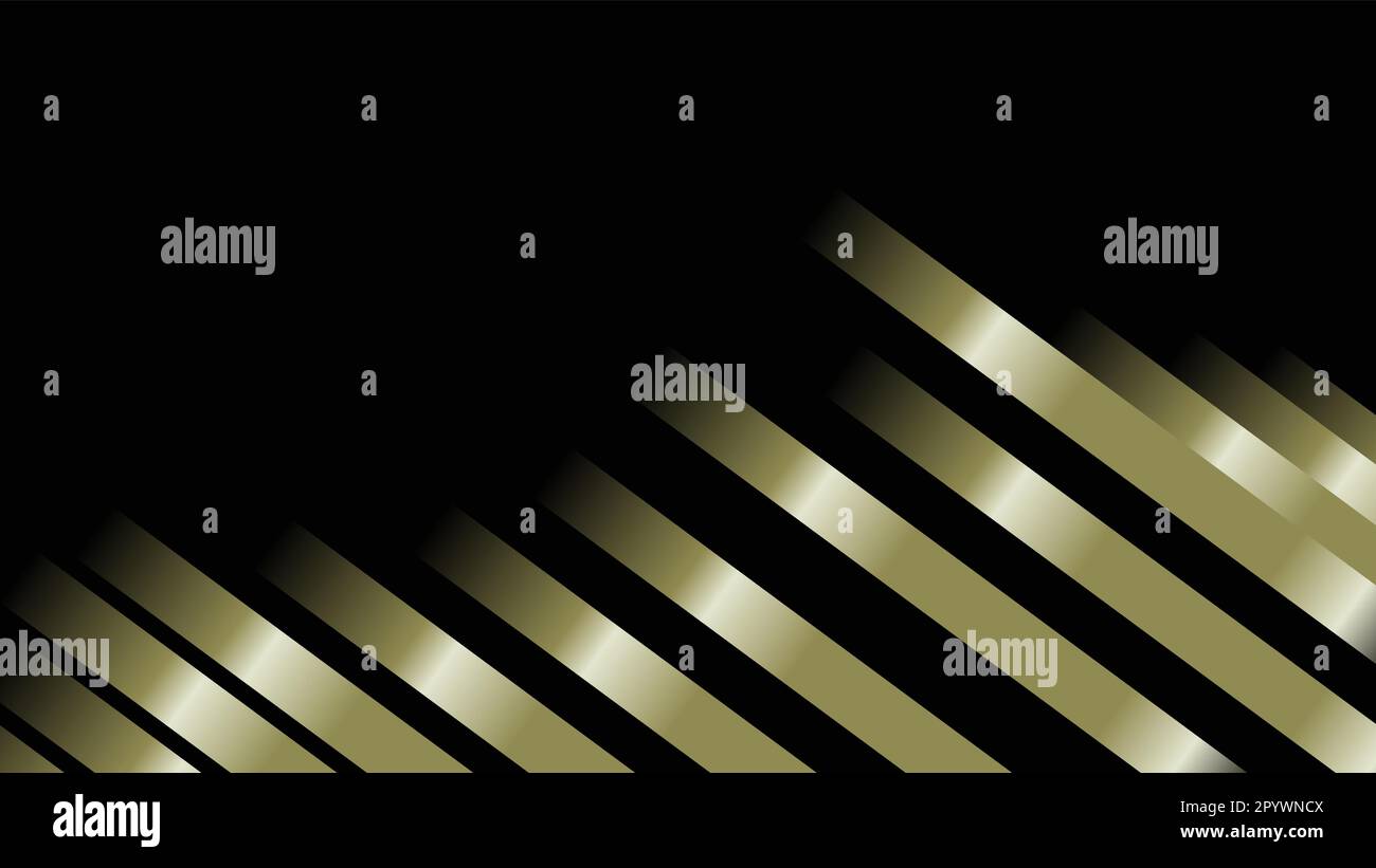 Metallic Stripes on Black Stock Vector