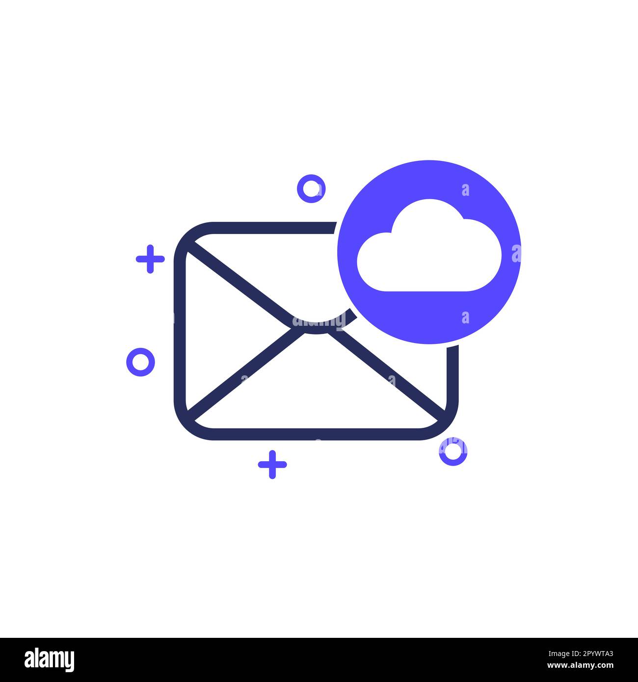mail to cloud vector icon Stock Vector