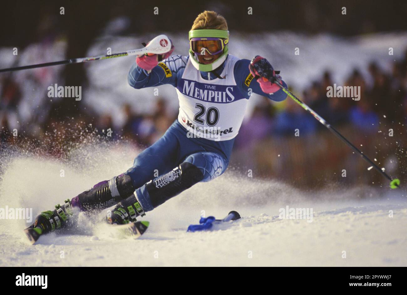 Alpine Skiing World Cup 1991/1992 Kitzbuehel Slalom 19.01.1992 Matthew GROSJEAN (USA) PHOTO: WEREK Press Picture Agency xxNOxMODELxRELEASExx [automated translation]- AUSTRIA OUT Stock Photo
