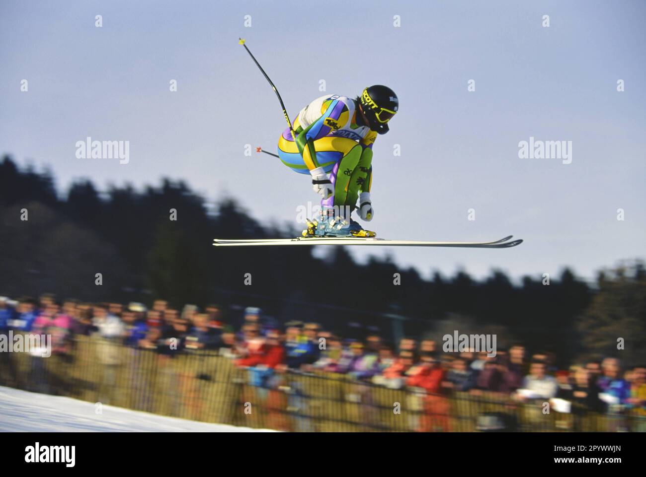 Alpine Skiing World Cup 1991/1992 Kitzbuehel Downhill 18.01.1992 Peter WIRNSBERGER (Austria) PHOTO: WEREK Press Picture Agency xxNOxMODELxRELEASExx [automated translation]- AUSTRIA OUT Stock Photo