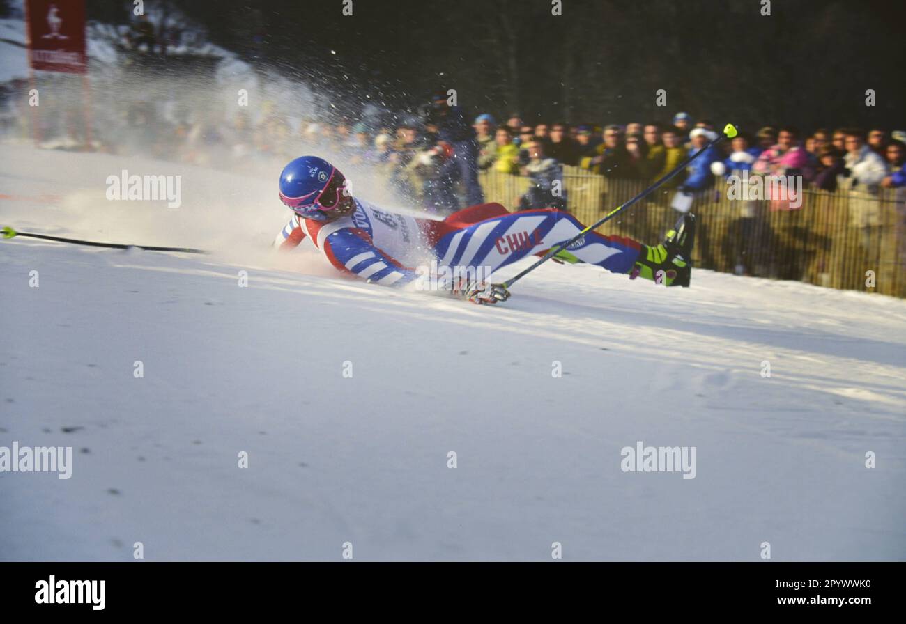 Alpine Skiing World Cup 1991/1992 Kitzbuehel Downhill 18.01.1992 Nils LINNEBERG (Chile) PHOTO: WEREK Press Picture Agency xxNOxMODELxRELEASExx [automated translation]- AUSTRIA OUT Stock Photo