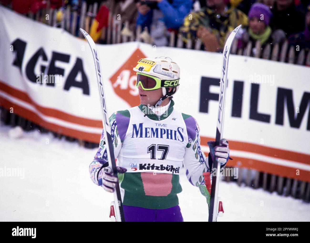 Alpine Skiing World Cup 1991/1992 Kitzbuehel Slalom 13.01.1991 Guenther MADER (Austria) PHOTO: WEREK Press Picture Agency xxNOxMODELxRELEASExx [automated translation]- AUSTRIA OUT Stock Photo